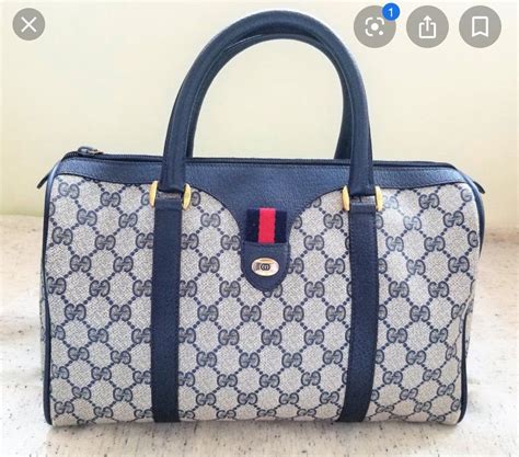buy gucci oval shaped navy blue & gray purse